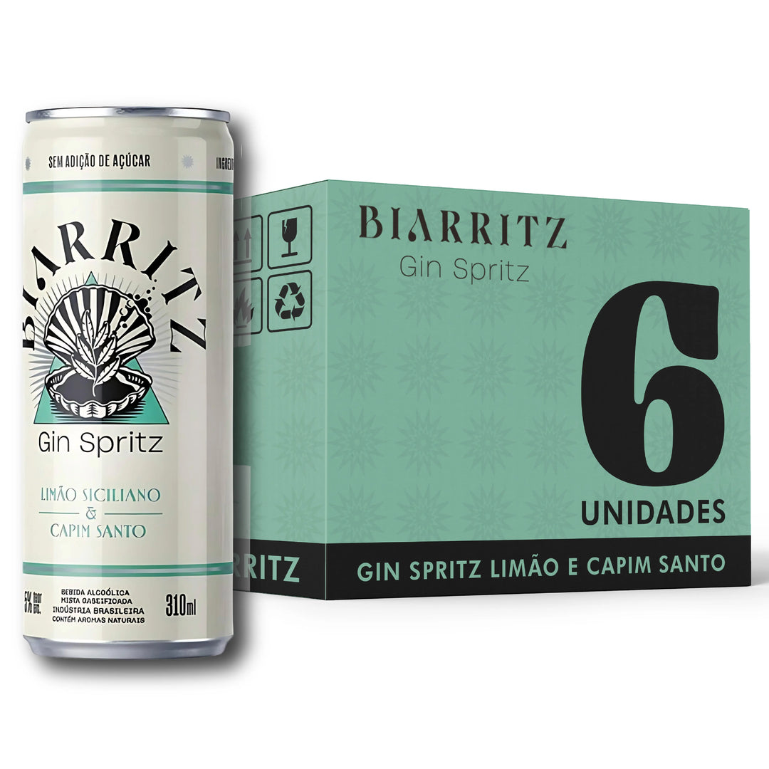 🍋 Limão Siciliano & Capim-Santo – Pack 6 ou 12 Latas Biarritz Spirit