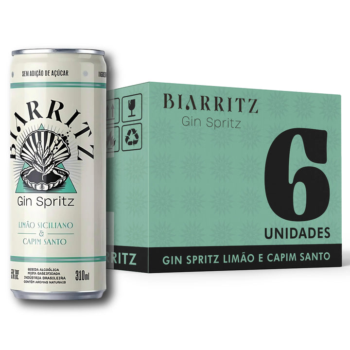 🍋 Limão Siciliano & Capim-Santo – Pack 6 ou 12 Latas Biarritz Spirit