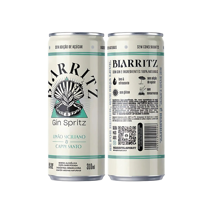 🍋 Limão Siciliano & Capim-Santo – Pack 6 ou 12 Latas Biarritz Spirit